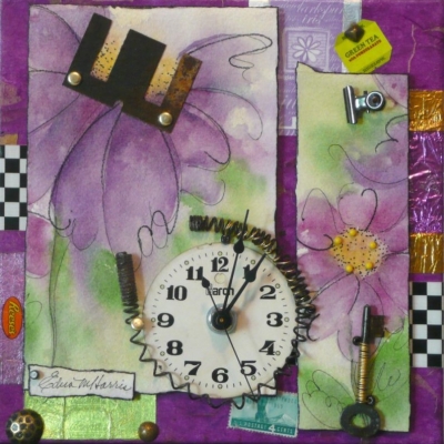 07-17-058 Purple Clock 10x10 $115